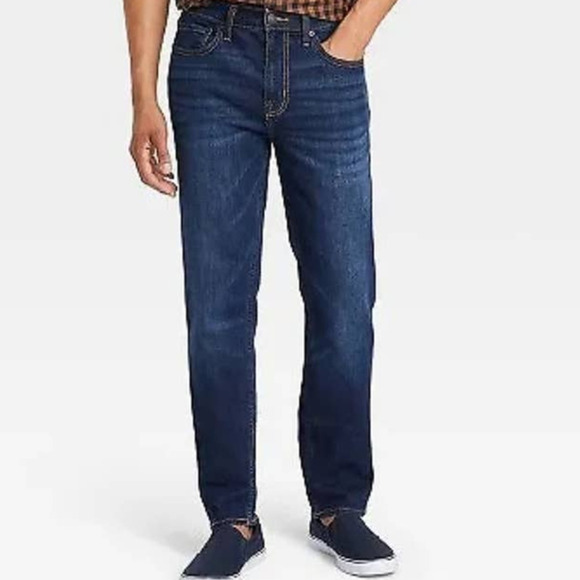 GoodFellow  & Co Slim Straight Fit Jeans Men's Dark Denim Wash‎ Size  40X32 - Picture 1 of 6